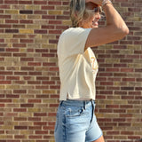 ISU Embroidered Laso Luxe Crop Tee