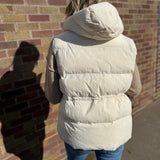 Drawstring Puff Hoodie Vest