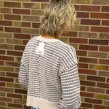 Two Tone Textured Sweater Top