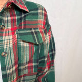 Casual Loose Fit Plaid Button Shirt