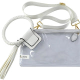 Clear Cuff Handle Clutch w/Tassel