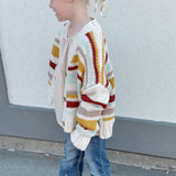 Girls Multi Stripe Knit Cropped Cardi