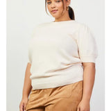 Plus Recycled Yarn Short Sleeve Sweater Top