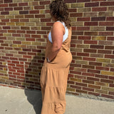 Plus Wide Leg Overall Jumpsuit