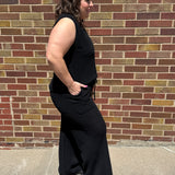 Wide Leg Pant w/Ribbed Hem