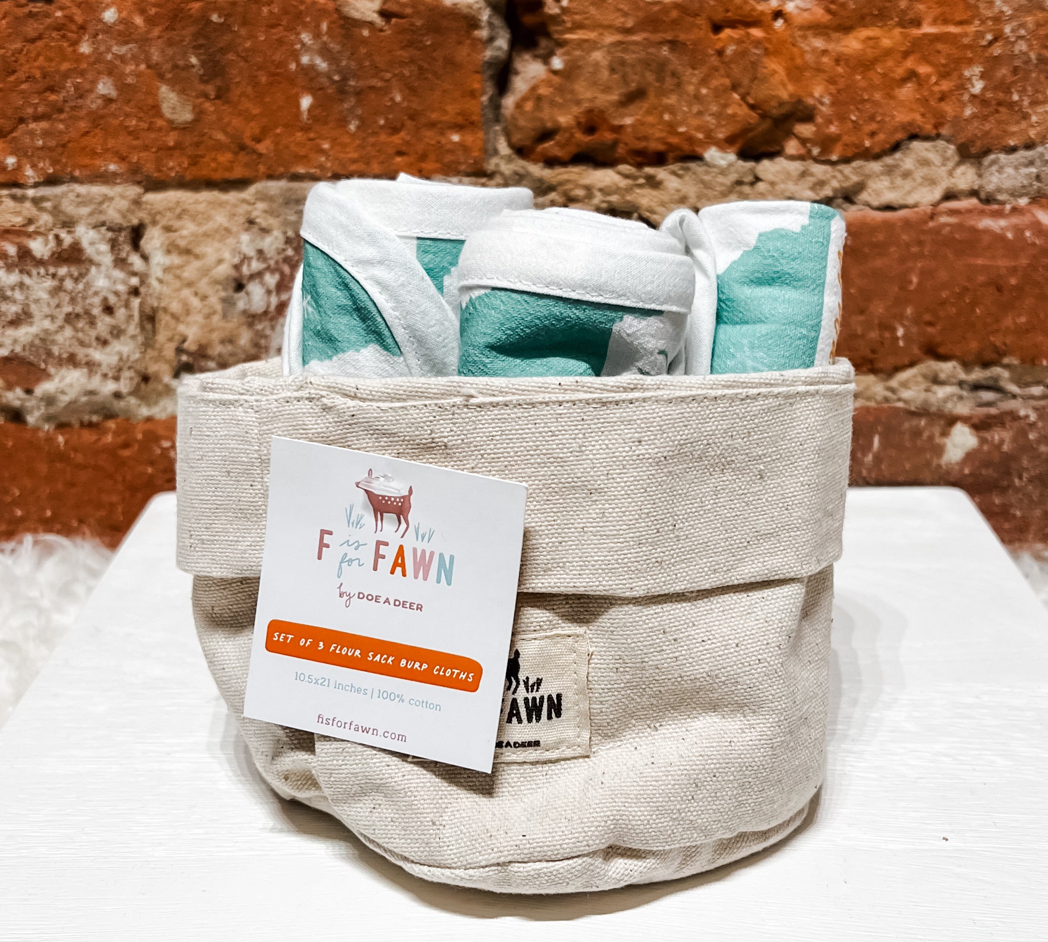 Doe A Deer Set of 3 Flour Sack Burp Cloths