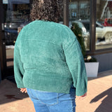 Plus Oversize Fuzzy Sweater w/Side Slit