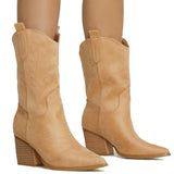 Mid Shaft Plain Western Boot