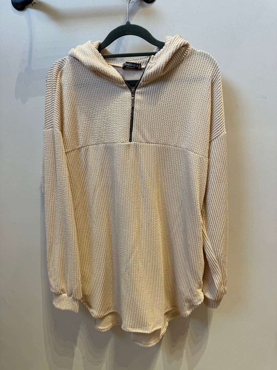 Ribbed Quarter Zip Top