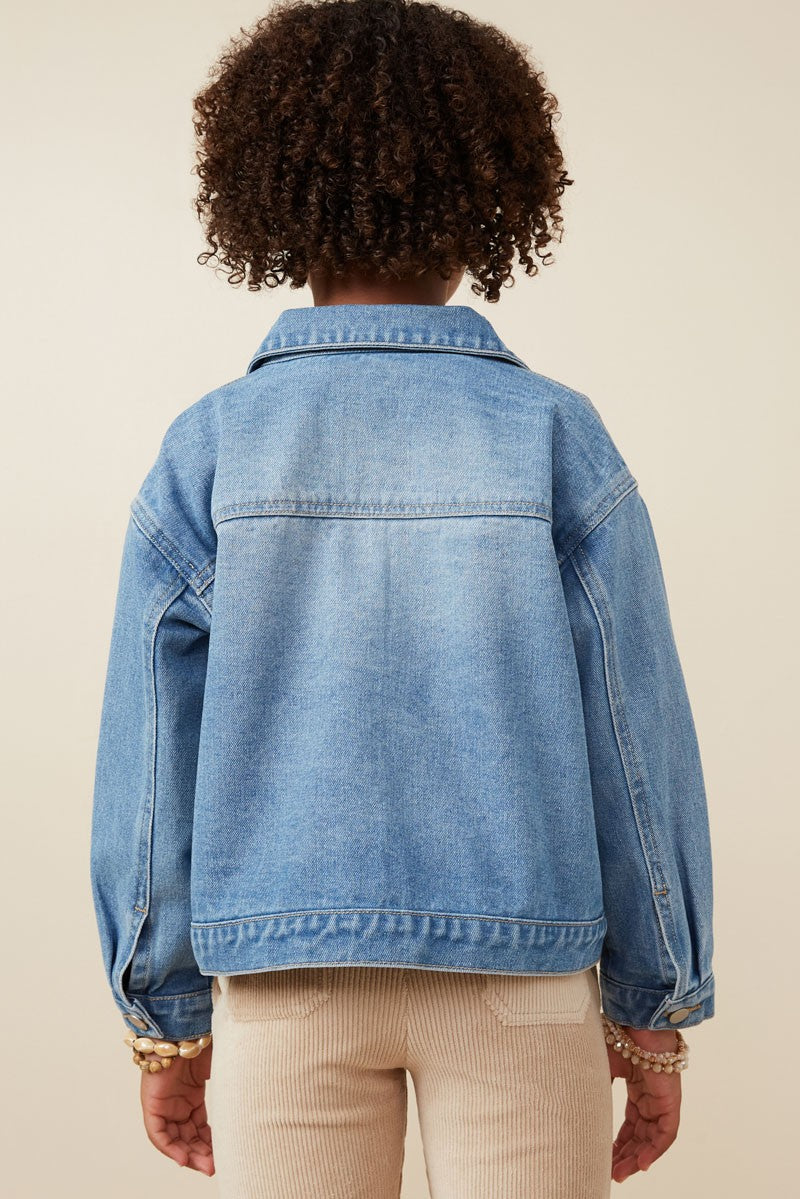 Girls Patch Pocket Denim Jacket