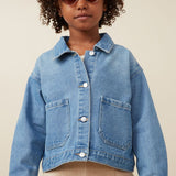 Girls Patch Pocket Denim Jacket
