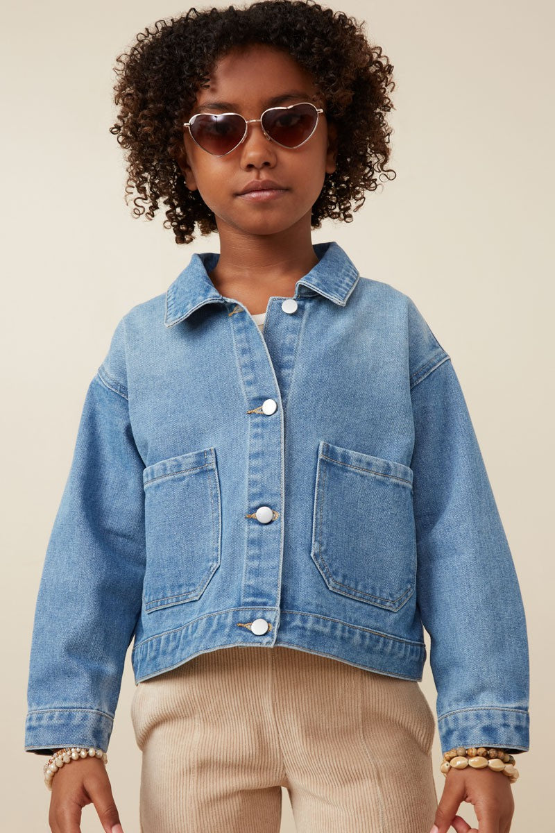 Girls Patch Pocket Denim Jacket