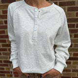Snap Front Neckline Raglan Sleeve Top
