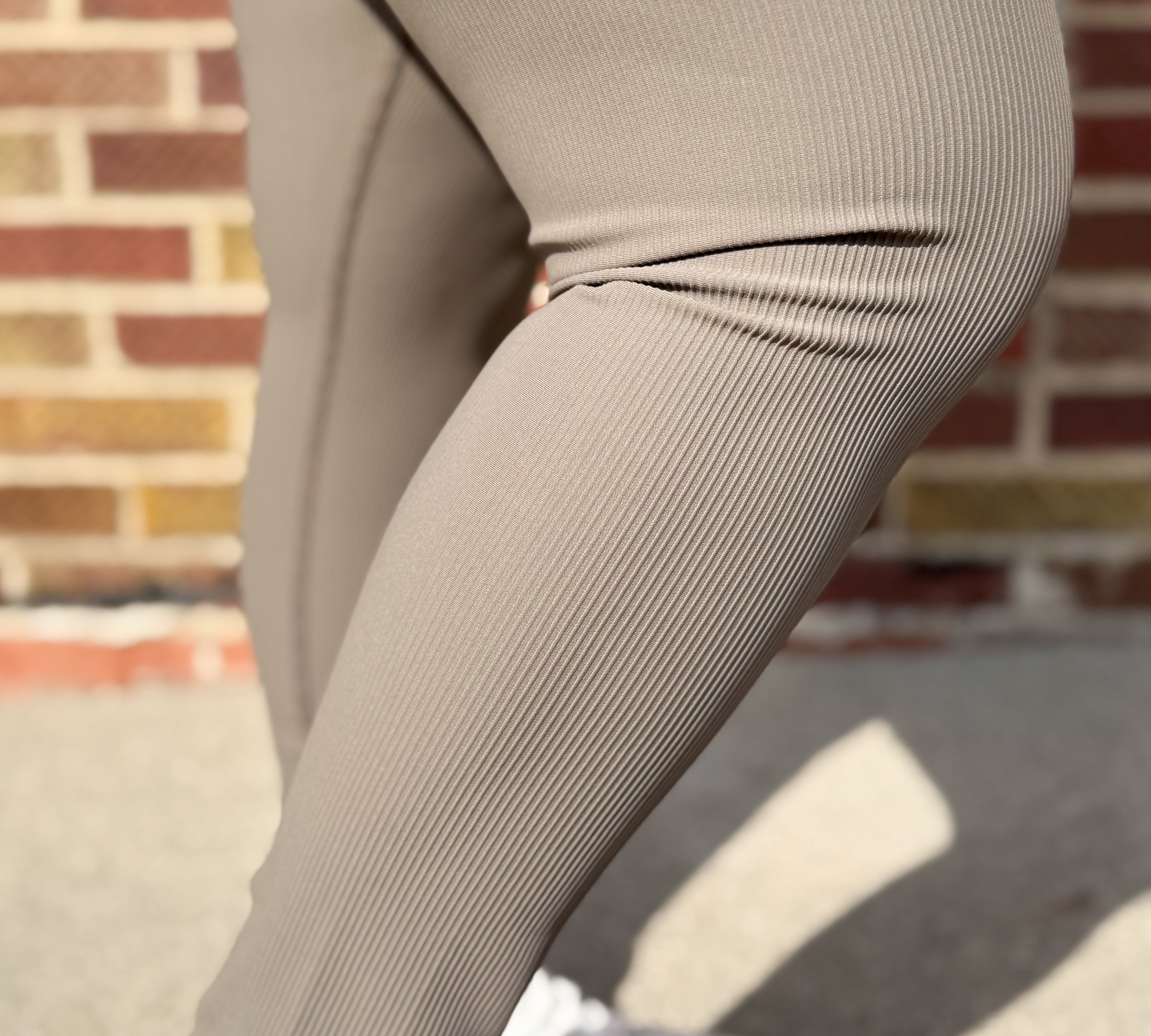 Plus Nylon Ribbed Leggings