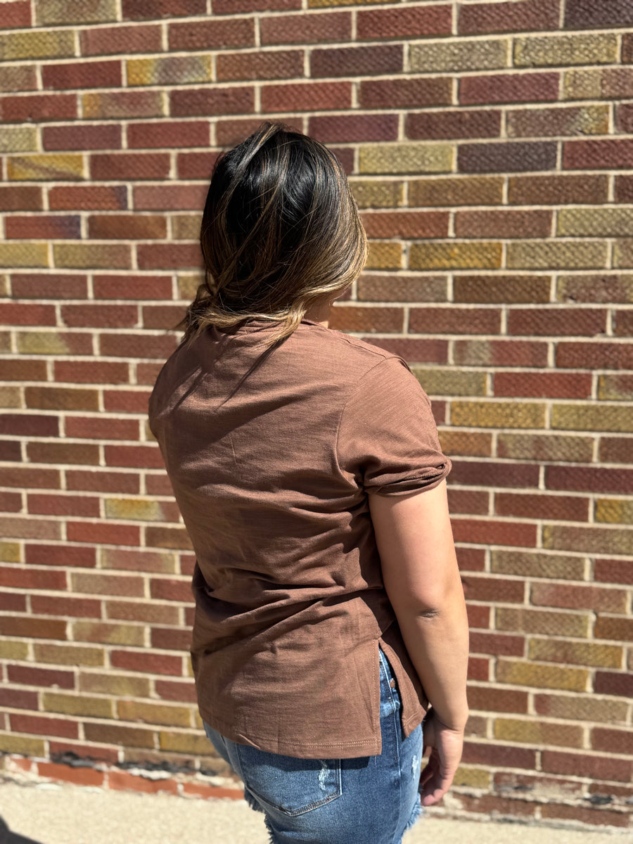 Zoie V-Neck Short Sleeve Top