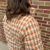 Vintage Plaid Jacket w/Piping Detail