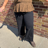Plus Cotton Twill Wide Pant