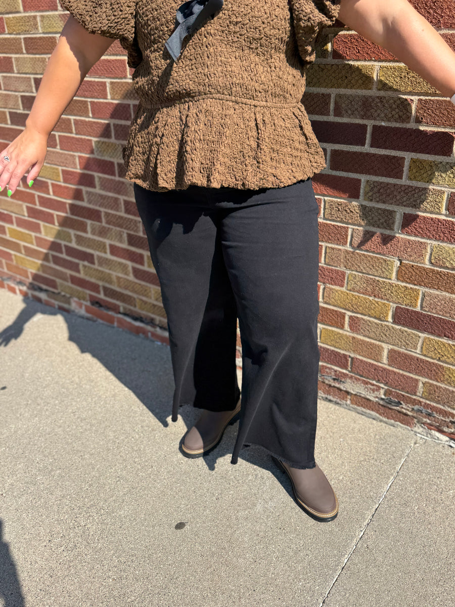Plus Cotton Twill Wide Pant