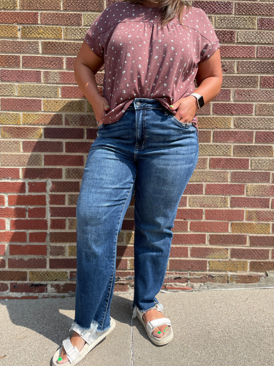 Plus Super High Straight Leg Mica Jeans