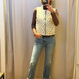 Floral Zip-Up Puffer Vest