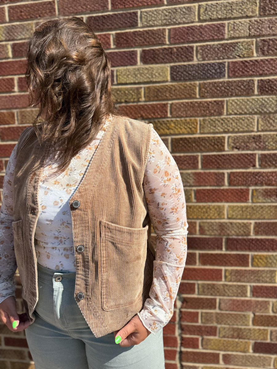 Camel Corduroy Vest