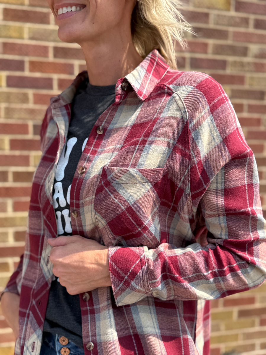 Hi-Low Button Down w/Front Pocket