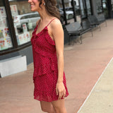 Ruffled Dotted Mini Dress