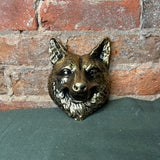Gold Porcelain Wolf Head 6.3"