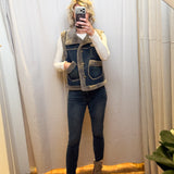 Denim Faux Fur Lined Vest