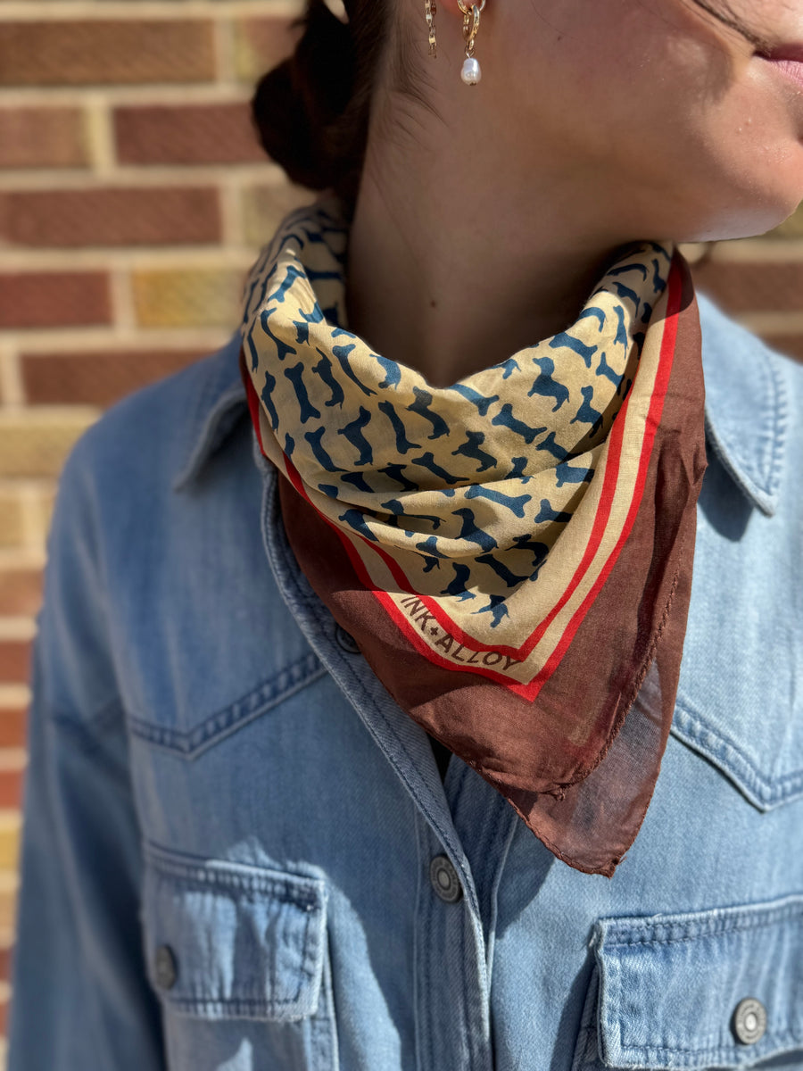Olivia Dog Print Scarf