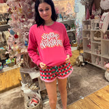 Merry Christmas Checkered Graphic Crewneck