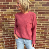 Long Sleeve Pullover Sweater w/Chest Pocket