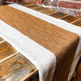Natural/Brown Stripe Table Runner 72x14”
