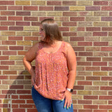 Plus Floral Rayon Tank Top