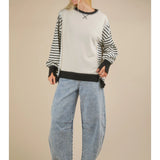 Oversized Striped Casual Knit Top