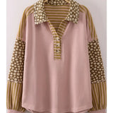 Daisy Stripe Contrast Pullover Top
