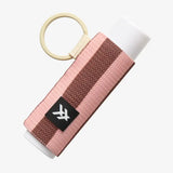 Lexington Pink/Brown Stripe Chapstick Holder Keychain