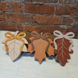 Leaves w/Bows Figurine 5.25”