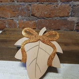 Leaves w/Bows Figurine 5.25”