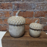 Ceramic Acorn Container w/Lid