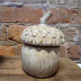 Ceramic Acorn Container w/Lid