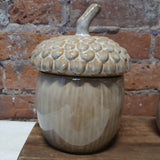 Ceramic Acorn Container w/Lid