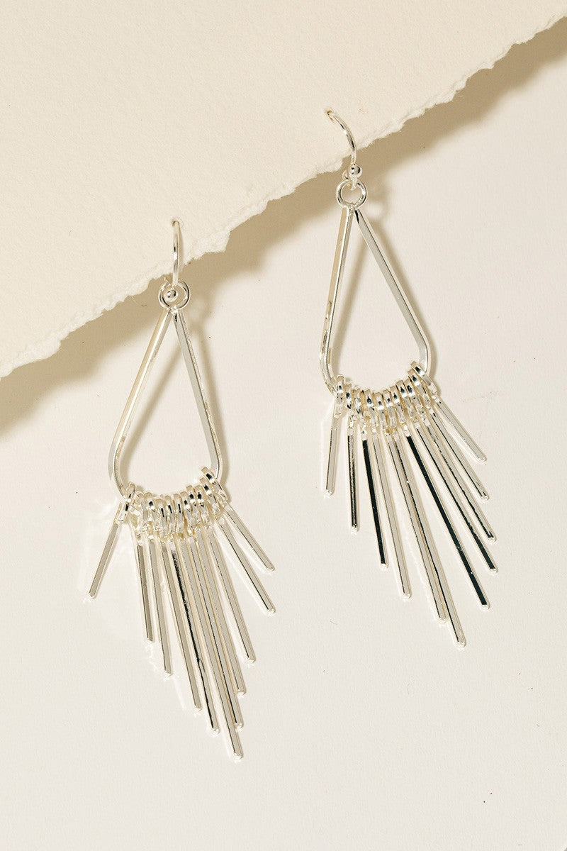 Metallic Fringe Bar Earrings