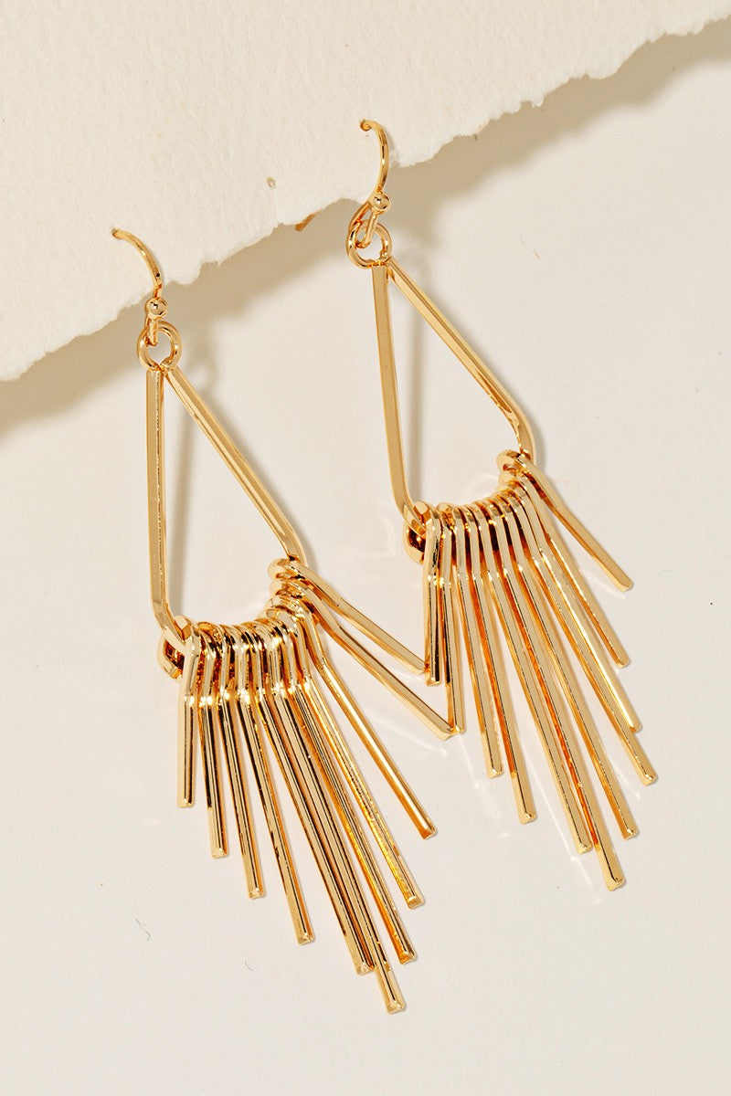 Metallic Fringe Bar Earrings