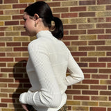 Ribbed Mock Neck Pullover Sweater