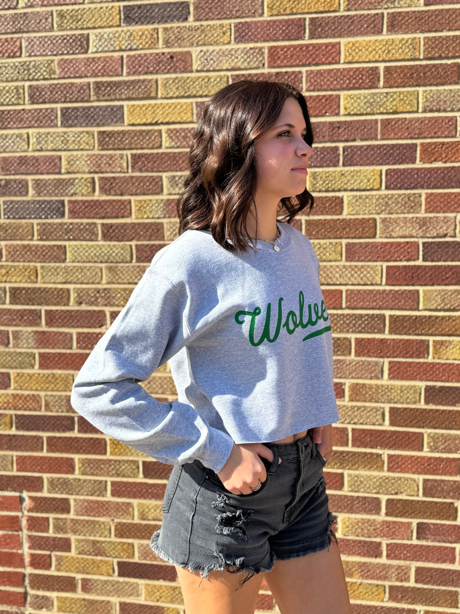 Cropped Wolves Swipe Sweatshirt