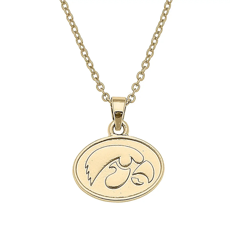 Iowa Hawkeye 24k Gold Pendant Necklace