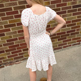 Girls Puff Sleeve Smock Waist Tiered Dress