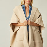 Oversized Hooded Knit Poncho