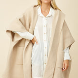 Oversized Hooded Knit Poncho